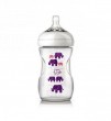 Philips Avent Barošanas pudelīte Natural Elephant Deco 260 ml, 1M+, meitenēm